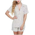Amazon hot sale summer women sleepwear factory supply newest chiffon short sleeve V-neck pajamas
